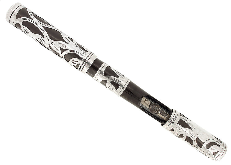 RARE C1911 WATERMAN 415 SLEEVE FILLER STERLING OVERLAY FOUNTAIN PEN RESTORED OFFERED BY ANTIQUE DIGGER