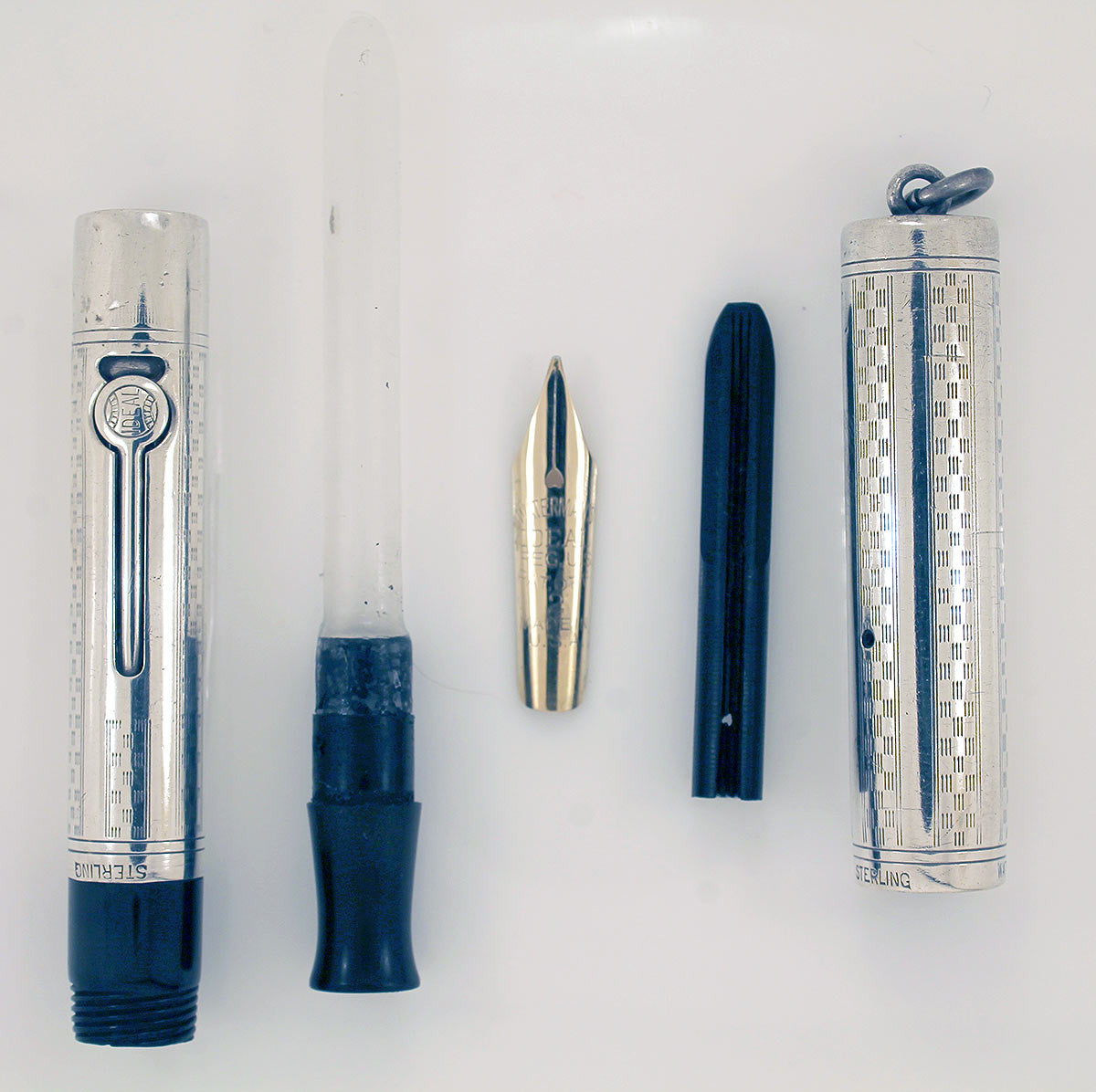 RESTORED 1920s STERLING SILVER WATERMAN 452 1/2V FOUNTAIN PEN