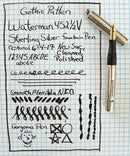 RESTORED 1920s STERLING SILVER WATERMAN 452 1/2V FOUNTAIN PEN IN THE GOTHIC PATTERN WITH A M to BBB+ FLEXIBLE NIB