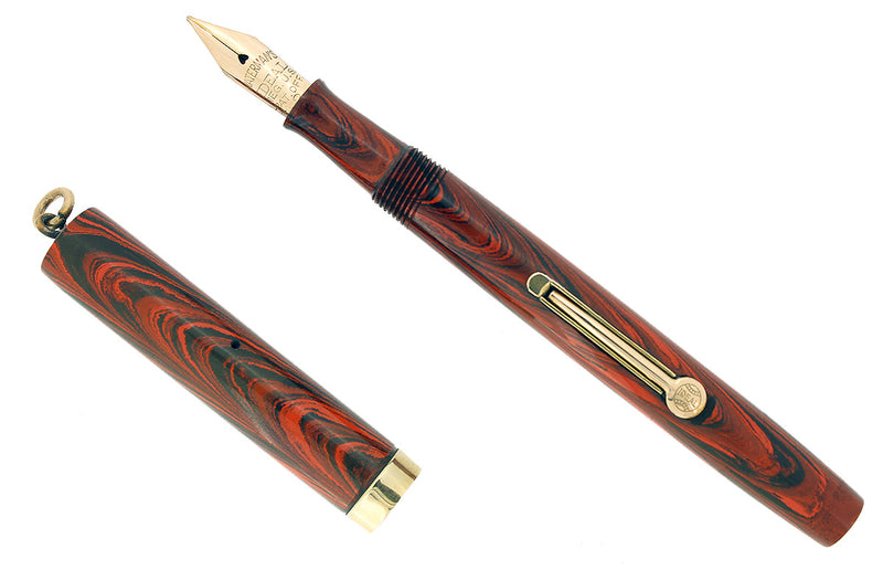 LATE 1920S WATERMAN 52 1/2V RIPPLE RIPPLE F-BBB 1.85MM FLEX NIB FOUNTAIN PEN RESTORED OFFERED BY ANTIQUE DIGGER