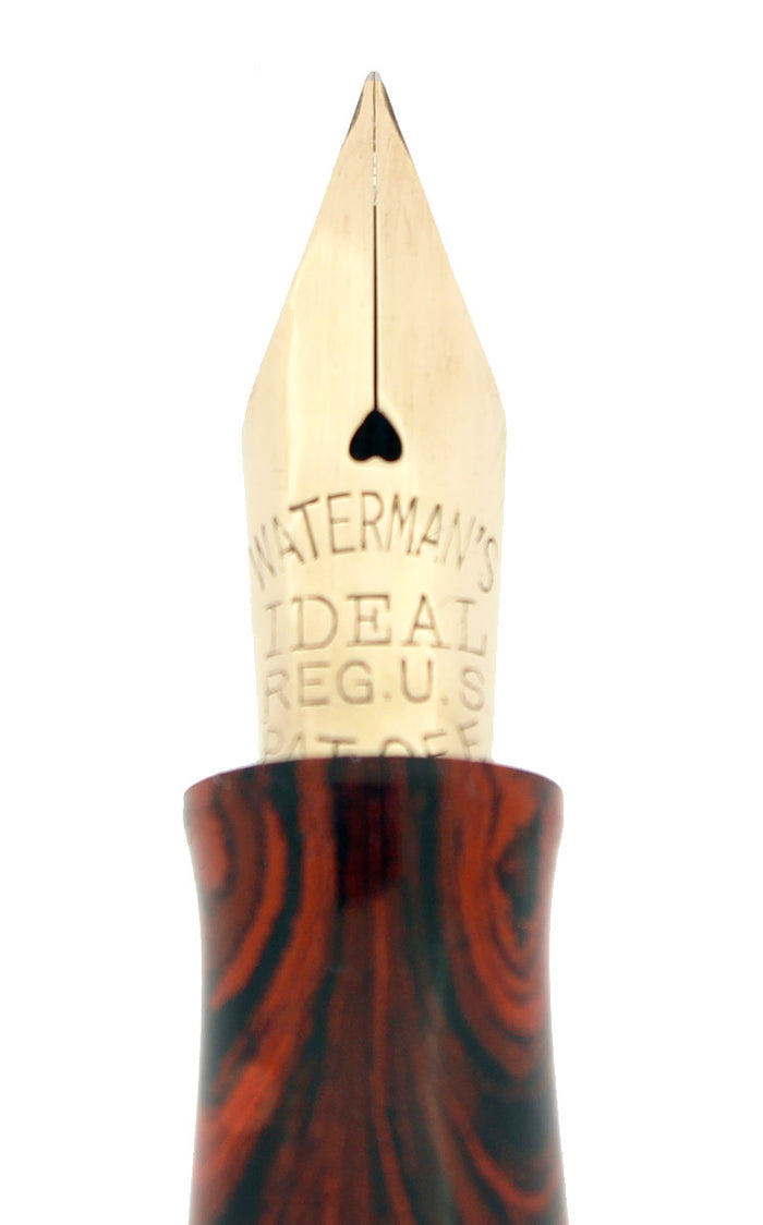 C1929 WATERMAN 52 RED RIPPLE FOUNTAIN PEN NEW OLD STOCK MINT