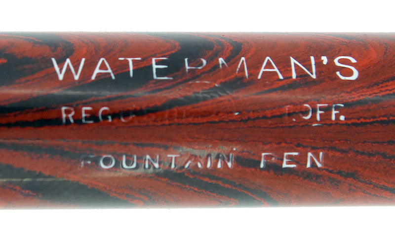 1920S WATERMAN 54 RED RIPPLE XF-BBB 2.06MM FLEX 14K NIB FOUNTAIN PEN RESTORED OFFERED BY ANTIQUE DIGGER