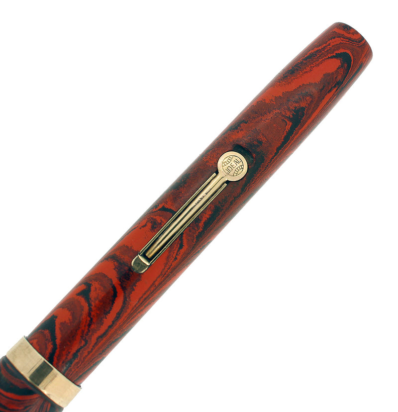 1920S WATERMAN 55 RED RIPPLE FOUNTAIN PEN XF TO BBB FLEXIBLE NIB RESTORED OFFERED BY ANTIQUE DIGGER
