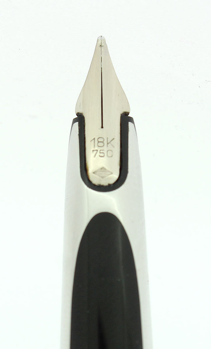 1950S-1960s WATERMAN C/F SILVER MOIRE FOUNTAIN PEN 18K NIB & PENCIL SE